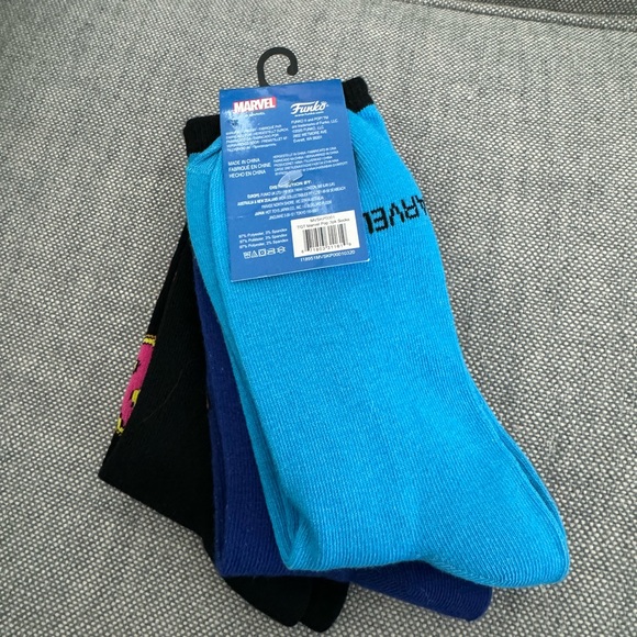 Funko Pop Marvel Black Light Limited Edition Socks Thor, Iron Man, Spiderman NWT - Picture 2 of 3
